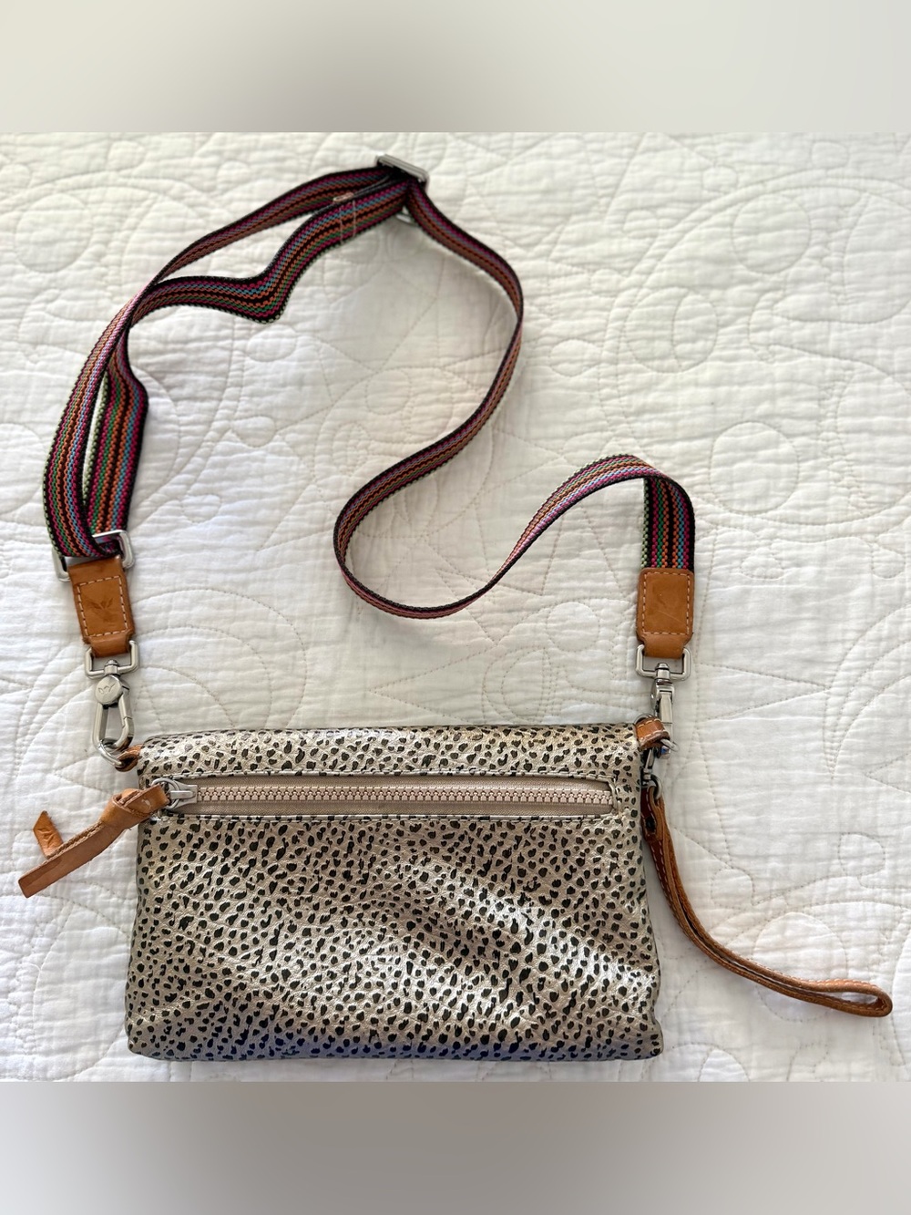 Consuela Wesley Uptown Pebbled Texture Leather Crossbody Wallet Magnetic Closure - Picture 3 of 15